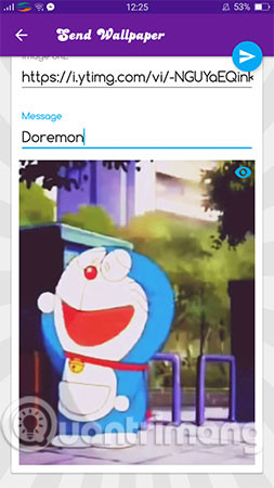 Nhập tin nhắn vào mục Message