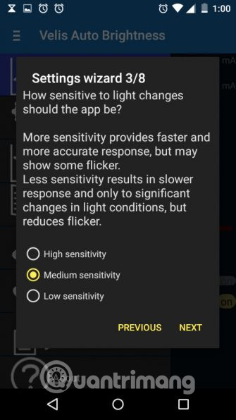 Chọn Medium sensitivity