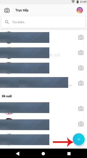 Danh sách các liên hệ mà bạn đã trò chuyện trước đó