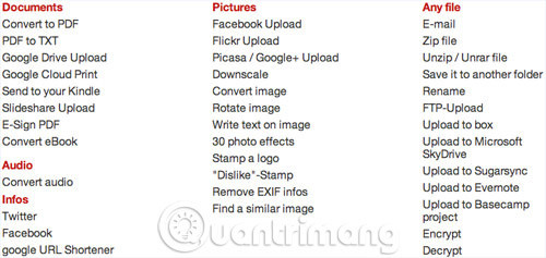 Các "hành động"