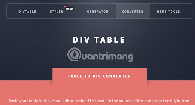 HTML Table to Div Converter