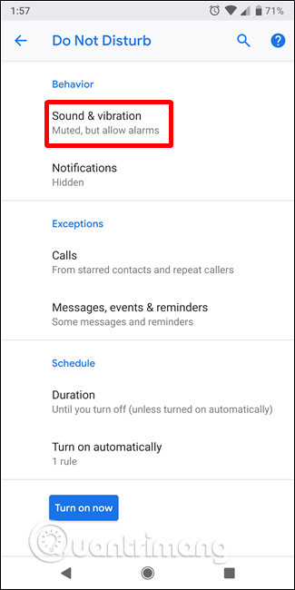 Chọn Sound & vibration