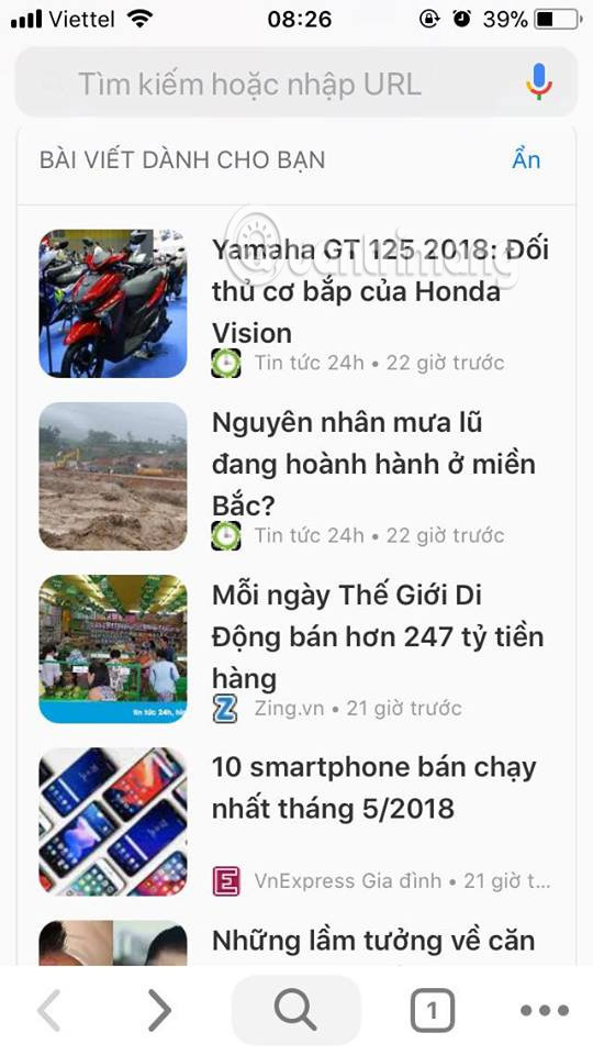 Dễ dàng đọc tin tức