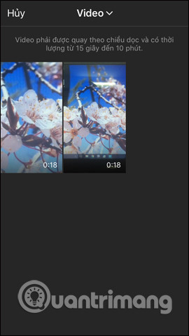 Chọn video cho kênh 