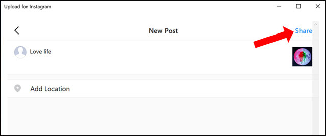 Đăng ảnh lên Instagram 