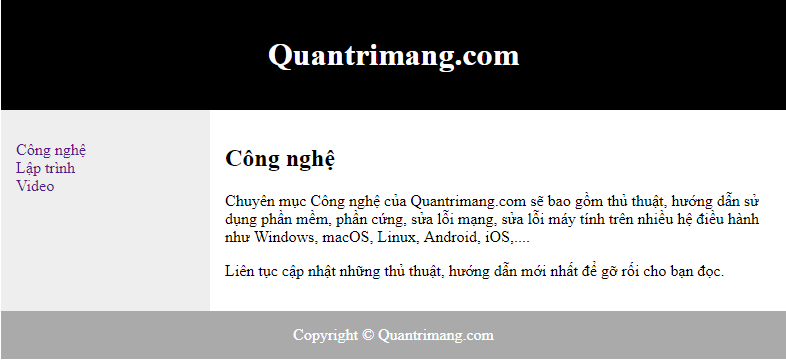 Layout Trong HTML - QuanTriMang.com