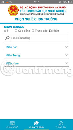 Để chọn trường bạn hãy chuyển sang tab Chọn trường