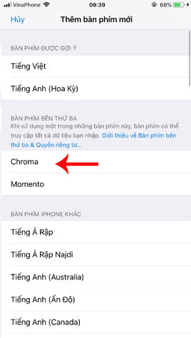 Thêm kiểu bàn phím cho thiết bị trong cài đặt hệ thống 5