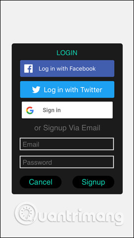 Đăng nhập ứng dụng