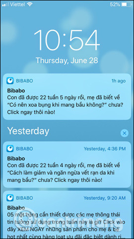 Xem thông báo trên iPhone 