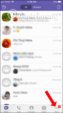 Nhấn chọn nút More