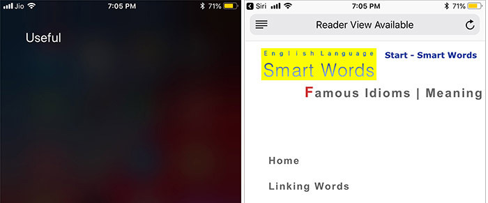 Siri mở trang web theo lệnh