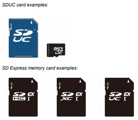 Thẻ nhớ SD Express có thêm dấu hiệu EX I để phân biệt với chuẩn thẻ nhớ cũ