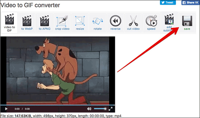Nhấn Save để lưu ảnh GIF về máy tính