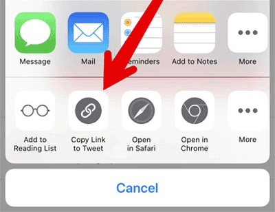 Chọn Copy link to Tweet