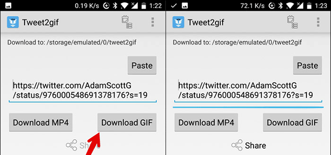 Chọn Download GIF để tải file về điện thoại