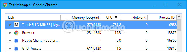 Cuộc tấn công Cryptojacking trong trình duyệt