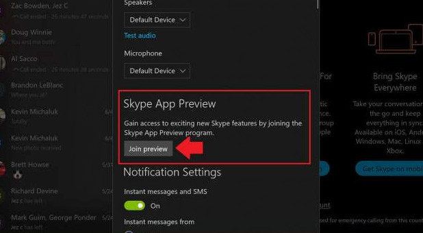 Cài đặt trên ứng dụng Skype
