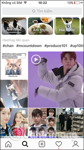Chủ đề tìm kiếm trên Instagram