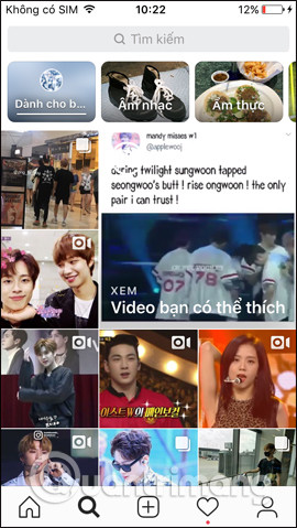 Tìm kiếm trên Instagram