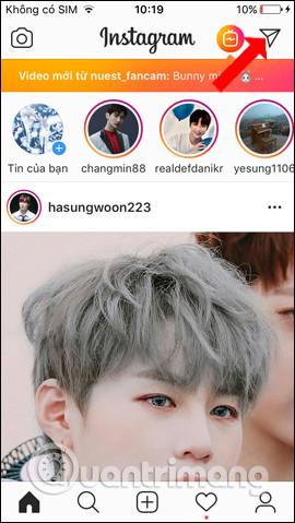 Biểu tượng tin nhắn Instagram