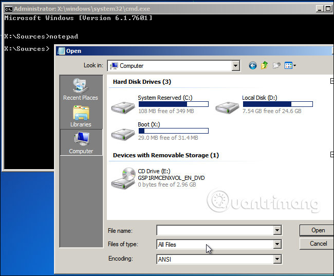 Khởi động từ đĩa Linux Live CD