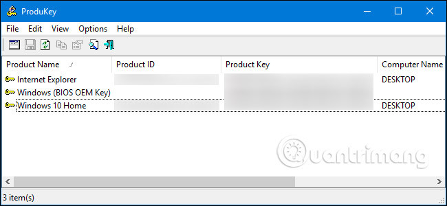Khôi phục product key