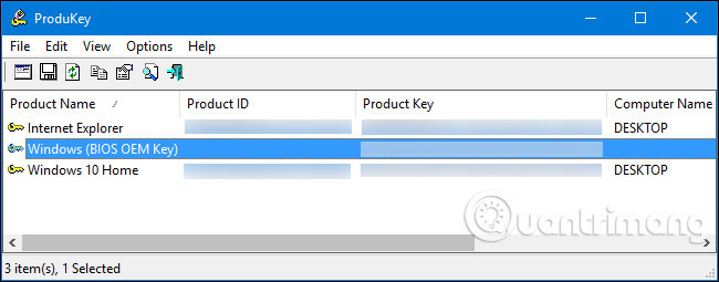 Lưu lại product key bạn muốn