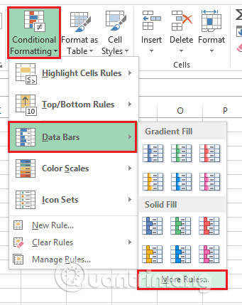 Chọn More Rules trên Excel 2013