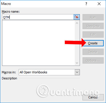 Nhập Macro name
