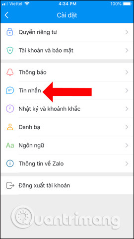 Tin nhắn trên Zalo