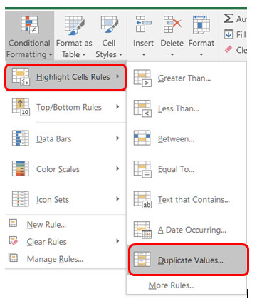 Chọn Duplicate Values