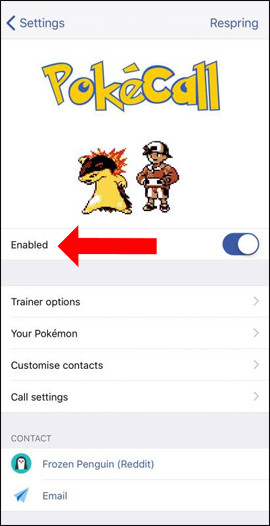 Kích hoạt tweak PokéCall