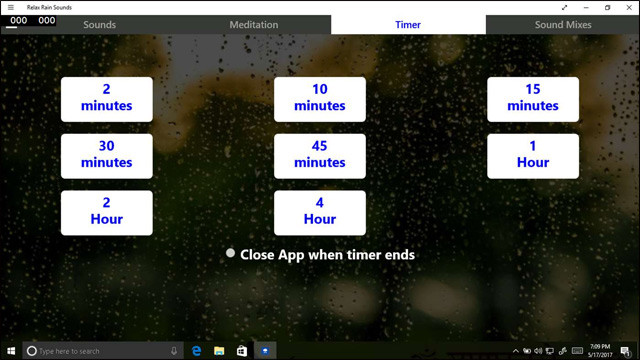 Hẹn giờ tắt Relax Rain Sounds
