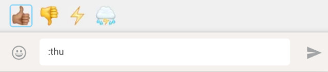 Biểu tượng cảm xúc khi gõ :thu