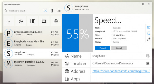 Tải file bằng Xpro Web Downloader
