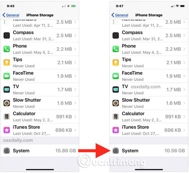 Làm thế nào để giảm dung lượng lưu trữ "System" trên iPhone hoặc iPad