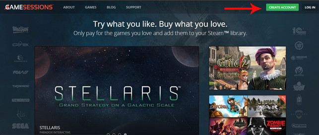 Đăng ký tài khoản GameSessions