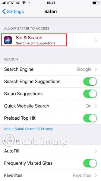 Select Siri & Search