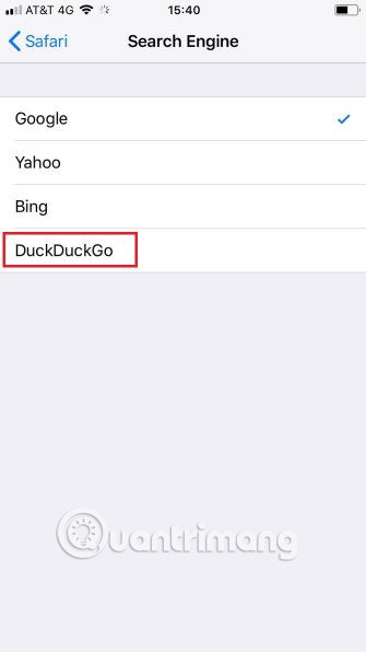 Choose DuckDuckGo
