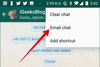 Select Email chat