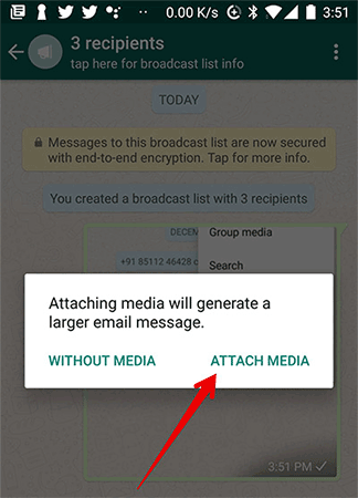Choose to attach media or not