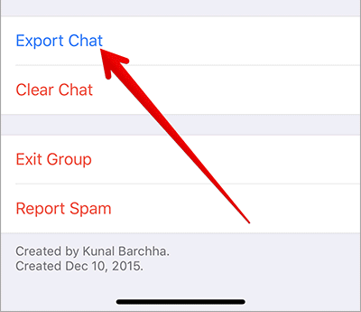Select Export chat