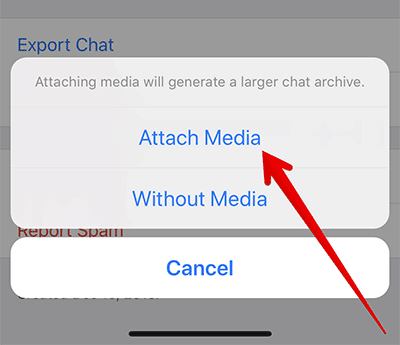 Choose to send mail with media attachments or not