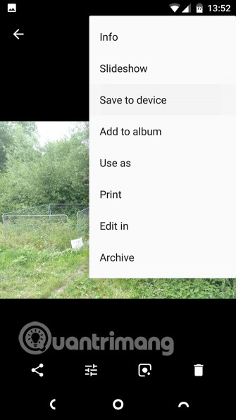 Chọn Save to device trên Goolge Photos