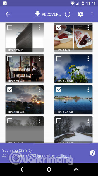 Chọn ảnh muốn khôi phục 
