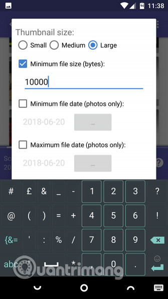 Giới hạn kích thước file
