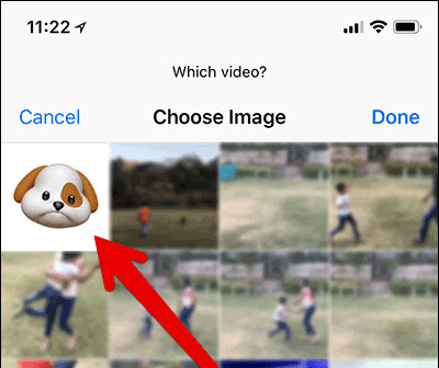 Select the Animoji you want to convert to GIF