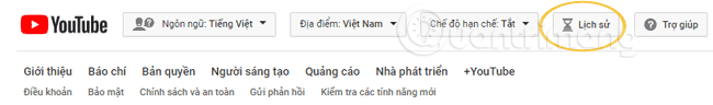Truy cập vào Lịch sử YouTube