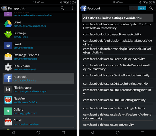 Mở Tinted Status Bar để tù chỉnh